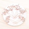Oriamour Bridal Wedding Crystal Hair Pins Wedding Hair Accessories for Women and Girls Pack of 6 (Rose Gold)