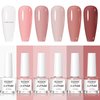 MIZHSE Nail Polish Set: Regular Nail Polish 6 Classic Nude Colors Collection Milky White Nude Pink, Quick Dry Nail Lacquer Finger Nail Strengthener Manicure DIY Nail Art Salon, Ideal Gift for Women