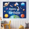 LDWLYW Space Birthday Backdrop Outer Space Happy Birthday Banner Backdrop for Boys Kids Planet Astronaut Space Theme Photo Background Space Birthday Decorations Party Supplies 5x3ft