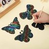 Kukiwhy 24 PCS Rainbow Spring Butterfly Crafts Scratch Cards,Party Favors DIY Birthday Gift Supplies for Kids, 12 Styles