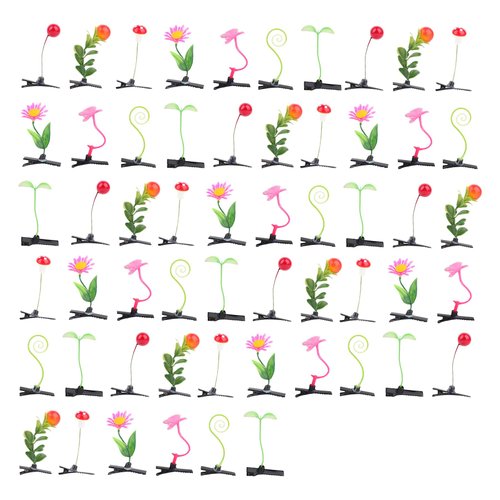 Framendino, 56 Pack Funny Bean Sprout Hair Clips Plant Hairpins Grass Barrette for Christmas Decoration