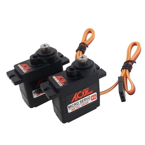 2PCS AGFRC Micro 9g RC Servo Motor Kit - Digital 2.8KG Metal Gear Mini Servo for RC Helicopter Airplane Car, Control Angle 180°