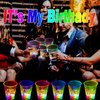 mishunyus 24 Pcs Glow Birthday Squad Party Supplies, 16oz Birthday Squad Glow Cups,Birthday Decorations Favors for 21st 30th 40th 50th 60th Night Event