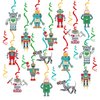 16pc Fun Robot Themed Hanging Swirls Birthday Party Decorations Happy Birthday Gear Up Robots Ceiling Swirls Robot Party Streamers for Tech-Loving Child Kids Birthday Baby Shower Party Supplies