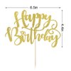 Naicaek Handmade Glitter Happy Birthday Cake Topper,Birthday Party Cake Decorations, Anniversary/Birthday Party Decoration Supplies (Gold)