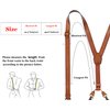RC ROCKCOW Genuine Leather Suspenders for Men, Y Design Leather Suspenders with 4 Metal Clips, Groomsmen Gift for Wedding