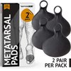 Metatarsal Pads Ball of Foot Cushions - Metatarsal Pads for Women and Men - Soft Gel Foot Pads Metatarsal Foot Forefoot Cushioning Foot Pain Relief - 2 Pairs Black