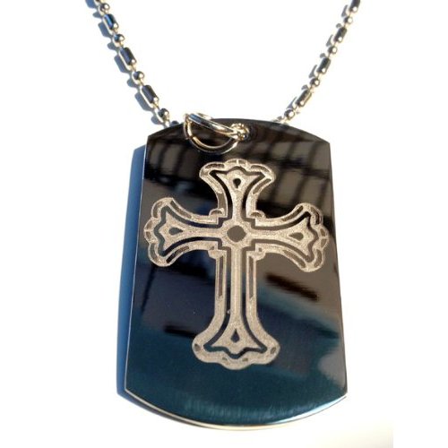 Jesus Christ Christian 3d Cross Religion Religious Logo Symbol - Military Dog Tag Luggage Tag Key Chain Metal Chain Necklace