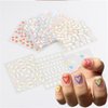 30 Sheets Flower Nail Art Stickers Spring Summer Nail Art Design 3D Self Adhesive Daisy Nail Supplies Elegant Exquisite Flower Nail Decals White Yellow Colorful Flower Nail Stickers for Woman Girls