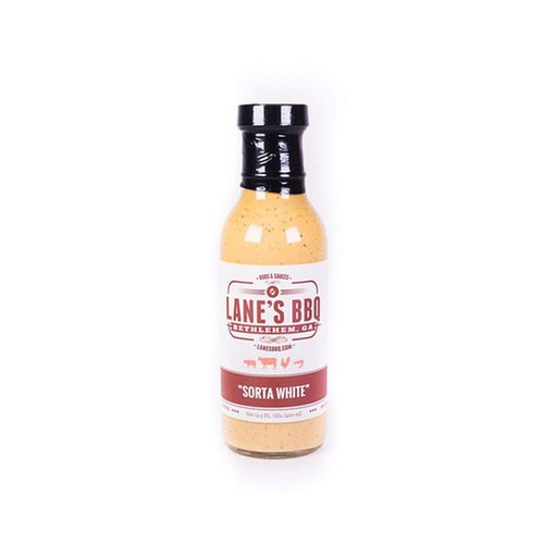 Lane's Sorta White BBQ Sauce, Award Winning Flavor of Georgia All-Natural BBQ White Sauce, Goes Great with Burger, Chicken & Nachos, No MSG, No Preservatives, Gluten-Free, Handcrafted in USA, 13.5 Oz