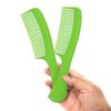 Allegro Combs 1003 Tangle Tamer Hair Comb Wide Tooth Shower Comb For Curly Hair Wet Or Dry Detangler Women’s Combs Made In The USA. 2 Piece. (Green)