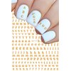 JMEOWIO Letters Nail Art Stickers Decals 8 Sheets Self Adhesive Designer English Alphabet Nail Art Design DIY Nail Decoration for Women Girls