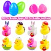 24 Pcs Prefilled Easter Eggs with Bunny Duckies,Bright Colorful Easter Eggs Prefilled with Variety Duckies for Fun Bath Bunny Duckies, Easter Basket Stuffers and Bathtub Toys Party Favors