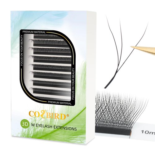 COZBIRD 3d W Lash Extensions W shape Eyelashes Premade Fans Volume Faux Mink Matte Black Fluffy yy Lash 12 Rows (0.07mm C curl 8mm)
