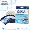 SinkSuds Laundry Detergent Travel Size Liquid Soap TSA Compliant Safe for All Fabrics 12 Packets & 2 Sink Stoppers