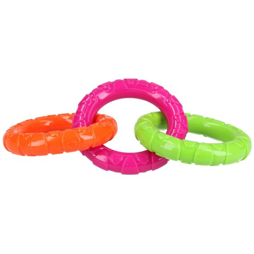 Rosewood Tough Multi-Colour Rings Dog Chew Toy, Medium
