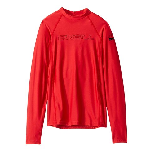 O'Neill Youth Basic Skins UPF 50+ Short Sleeve Rash Guard, Red, 10