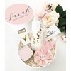 Satin Bridesmaid Scrunchies Bridesmaid Proposal Gifts Set of 8 Bachelorette Hair Ties Scrunchies Bachelorette Party Favors for Bridal Wedding Parties- (White & Beige)