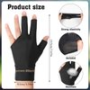 Pengxiaomei 6 Pcs Pool Gloves Billiards Left Hand, 3 Fingers Shooters Snooker Cue Sport Gloves Billiards Glove for Women or Men Billiard Accessories