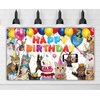 6 X 3.6ft Cat Happy Birthday Backdrop Cat Birthday Sign Banner Kitties Birthday Party Supplies Decoration Pet Cat Paw Theme Birthday Backdrop Children Kids Cat Themed Birthday Party Supplies