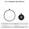 K&F Concept 5-in-1 Light Reflector 22" (56cm) Photography Diffuser Collapsible Portable for Studio and Outdoor Lighting Gold Silver White Black Translucent