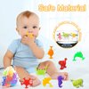 Baby Suction Cup Bath Toys, Party Favors for Kids 4-8 Autism Sensory Toy, 9PCS Silicone Animal Stress Relief Children Classroom Prizes, Christmas Halloween Easter Stuffers for Boys Girls 3+