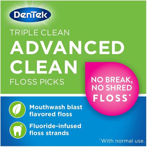 DenTek Extra Strong Triple Clean Floss Picks, Mouthwash Blast 90 ea