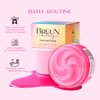 BRÜUN Body Scrub Cream- A 4.4 Fl oz. Watermelon Scented Organic Body Exfoliating Scrub with vitamin E for Underarm and Bikini Area- Pure Fluffy and Gentle Sugar Scrub for Women, Men and Girls