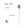 AJLTPA 50Pcs 15ml Lip Gloss Squeeze Tubes, Silver Lip Gloss Containers Empty, Refillable Soft Clear Tubes for DIY Lipgloss Balm Cosmetic (Silver)
