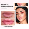 Hydrating Lip Glow Oil - Moisturizing Tinted Lip Gloss Plumping Nourishing Non-sticky Long Lasting Lip Stain with Cherry Oil 0.27 fl.oz (Raspberry)