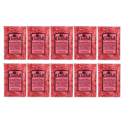 Churchill Coffee Southern Pecan 10 Portioned Packs -1.5 oz each - Ground - Flavored Coffee