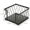 MyGift 3 X 3 Matte Black Metal Chicken Wire Office Desktop Sticky Note Dispenser, Square Memo Pad Holder