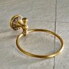 Leyden Brass Towel Ring, Antique Retro Round Towel Holder, Wall Mounted Bath Hand Towel Rack Rail Bathroom Hardware Classical Ancient Wave Pattern Base
