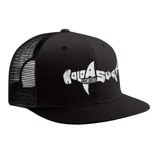 Koloa Shark Mesh Back Trucker Hat in Black with White Logo