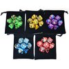 SmartDealsPro 5 x 7-Die Double-Colors Polyhedral Dice Sets with Pouches for D&D DND RPG MTG Dungeon and Dragons Table Board Roll Playing Games D4 D6 D8 D10 D% D12 D20