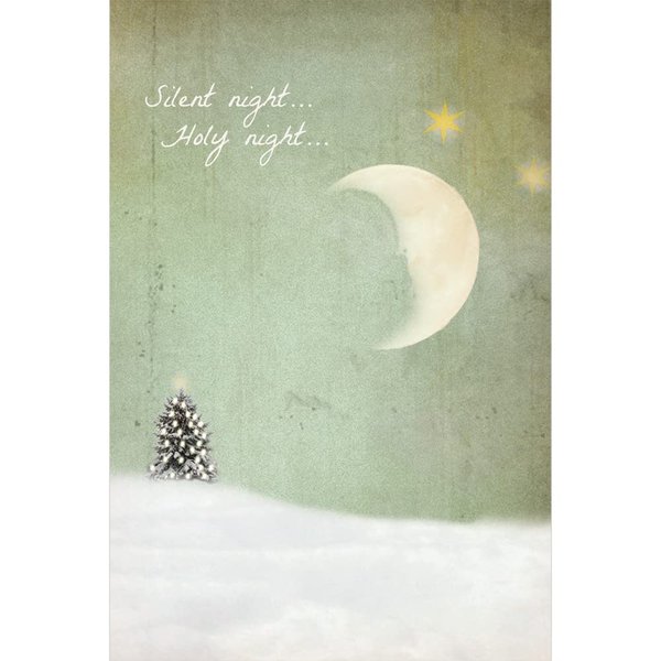 Tree-Free Greetings 12 Pack Christmas Notecards, Made in USA,100% Recycled Paper, 4"x6", Holy Night (FS93463), Multi