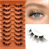 False Eyelashes Cluster Lashes Natural Look C Curl 6-16mm Wispy Eyelash Extensions Clear Band Cat Eye Lashes Clusters Strip Lashes Pack 10 Pairs by TIMELABS