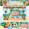 Hawaiian Luau Party Decorations(161 Pcs), Tropical Summer Beach Pool Party Supplies Including Aloha Backdrop, Table Skirt, Tablecloth, Flamingo, Palm Leaves and Hibiscus, Balloons Arch, Straws,