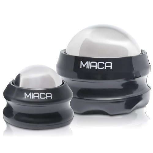 Miaca Cryosphere Cold Massage Ball Roller Set 2 Sizes - Ice Roller for Sore Muscles - Metal Ball for Back Pain Relief - Foot Muscle Roller - Plantar Fasciitis - Small Face Roller for Puffy Eyes