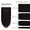 PurFashion Clip in Hair Extensions, Natural Black 12inch 70g 7pcs Clip in Hair Extensions Real Human Hair, Straight and Soft Remy Human Hair