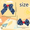 Back to School Hair Clips Cute Apple Dark Blue Bow Hair Clip for Girls White Wave Point Claw Clip Hair Accessories for Women Kids Claw Clips for Thick Thin Hair 2Pcs (Dark Blue)