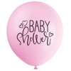 Petal Pink "Baby Shower" Latex Balloons, 12" (8-Pack) – Vibrant & Durable Party Decoration, Perfect for Boy Baby Showers