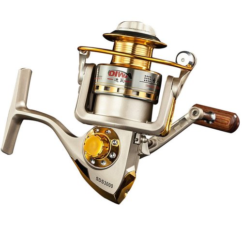 Diwa Spinning Fishing Reels for Saltwater Freshwater 1000 2000 3000 4000 5000 6000 Series Fishing Spool Left/Right Interchangeable Trout Carp Spinning Reel 10 Ball Bearings Light and Smooth (4000)
