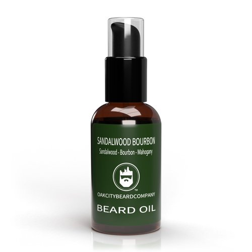 OakCityBeardCo. - Sandalwood Bourbon - 2 Ounce - Beard Oil - Beard Conditioner - Sandalwood - Bourbon - Mahogany - Our Most Popular Scent!