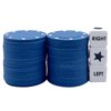 Annietfr Bilywey Upgrade Left Right Center Dice Game Set with 3 Dices + 30pcs 4cm Blue Poker Chips + Black Storage Carry Tin -Blue