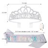 Chanaco Birthday Sash Birthday Crowns for Women Birthday Queen Sash Birthday Crown Tiaras for Women Silver Happy Birthday Decorations Birthday Gifts