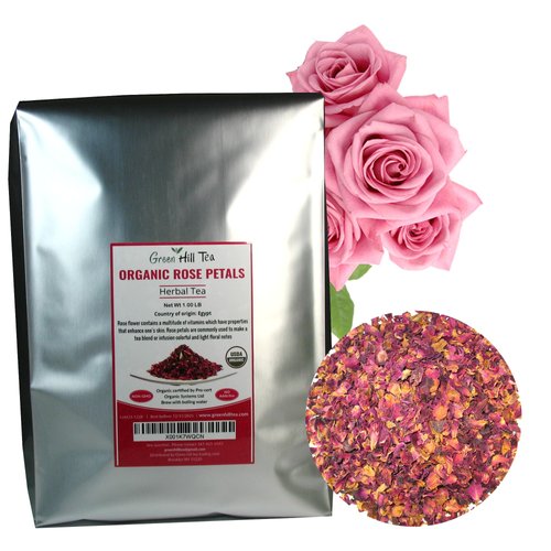 Organic Rose Flower Rose Petals Tea caffeine free herbal tea (Rose Flower Buds and Petals organic...