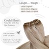 Hetto Blonde Weft Hair Extensions Human Hair Sew in Hair Extensions Real Human Hair #18/613 Ash Blonde/Bleach Blonde Weft Hair Extensions Remy Hair Brazilian 12 Inch 70g