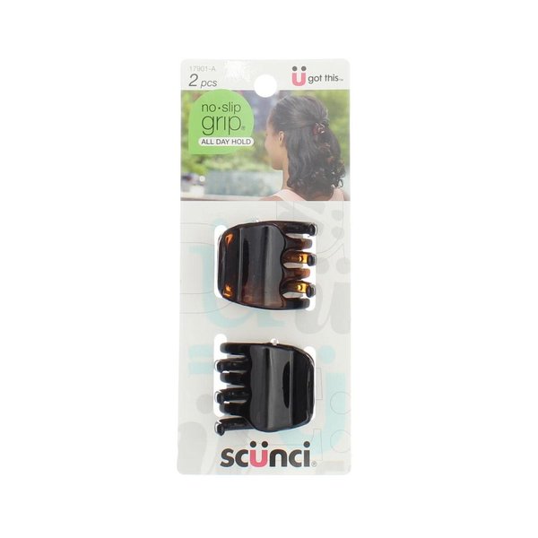 Scunci No-Slip Grip Jaw Clip 2 ea (Pack of 6)