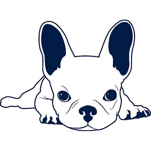 Lasting 1-2 Weeks Juice Temporary Tattoo Ink Semi Permanent for Adults Woman dog bulldog french cute face frenchie puppy animal pet Navy Blue that Look Real Men Women Chest Neck Arm (4 Sheets)